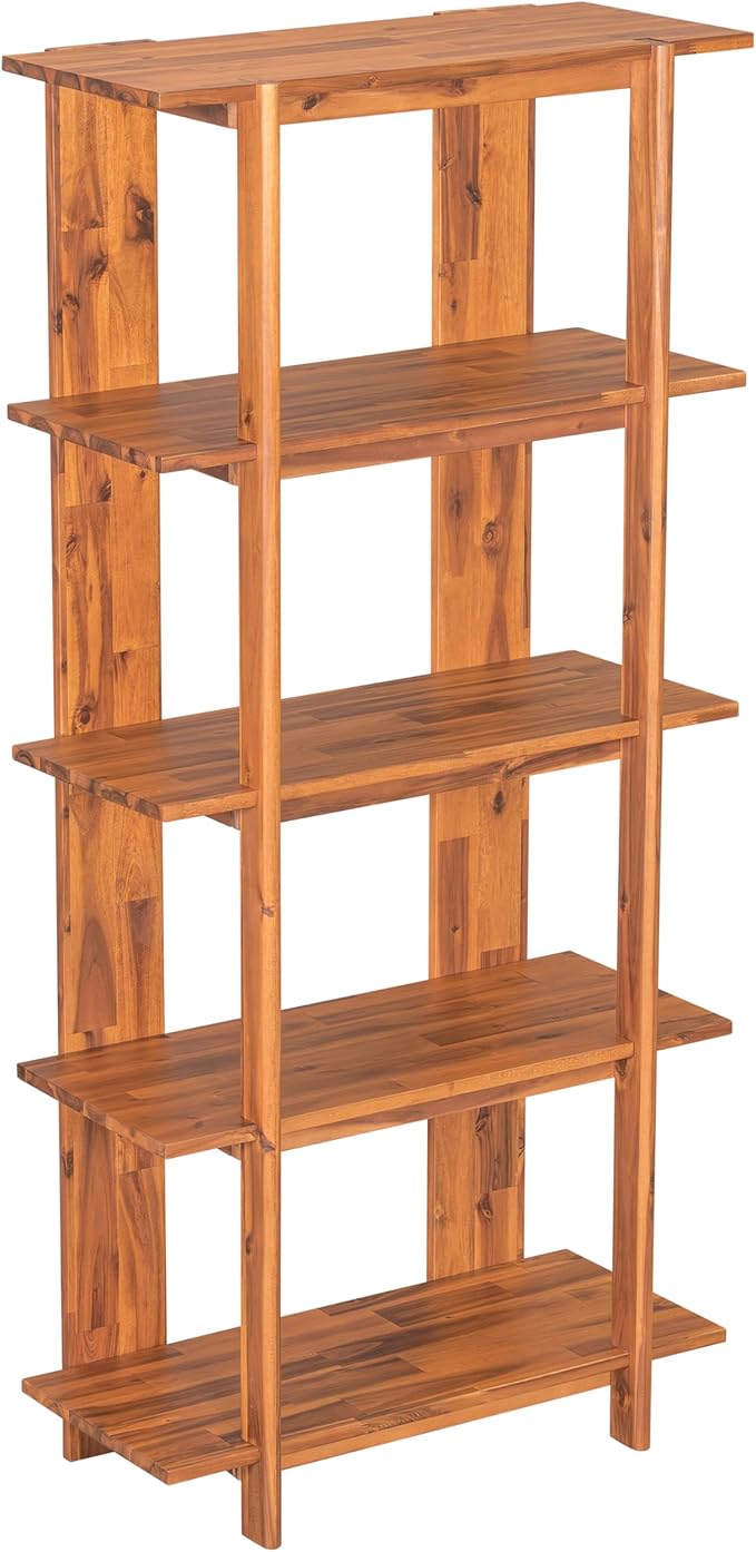 Christopher Knight Home Milio Modern 4 Shelf Bookcase, Acacia Solid Wood Book - Image 7