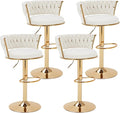 VECELO Bar Stools Set of 4, Modern Luxury Velvet Woven Counter Height Stools by VECELO