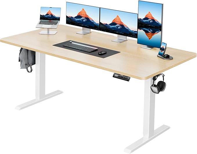 HUANUO 63" x 28" Electric Standing Desk Adjustable Height, 4 Memory Height by HUANUO