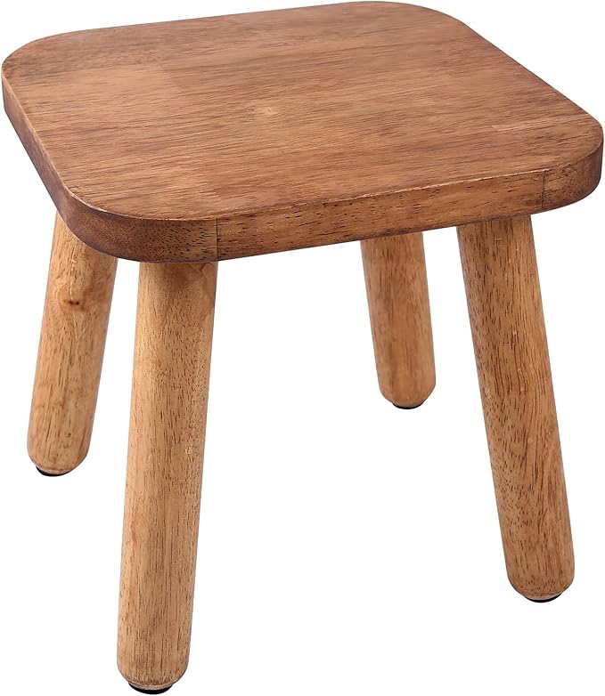 9.3 Inch Wooden Step Stool for Adults and Toddlers, Portable & Sturdy, Plant by Wesketch