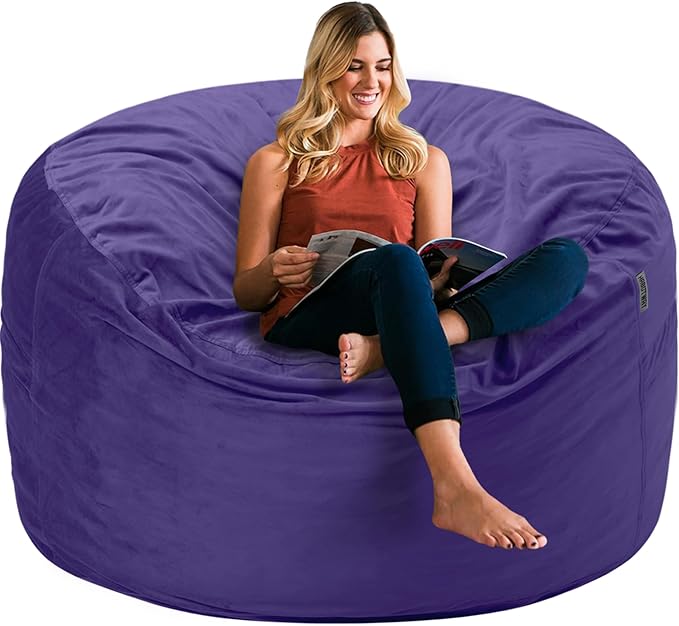 HABUTWAY Bean Bag Chair 3Ft Luxurious Velvet Ultra Soft Fur by HABUTWAYMakeYourLifeComfortable