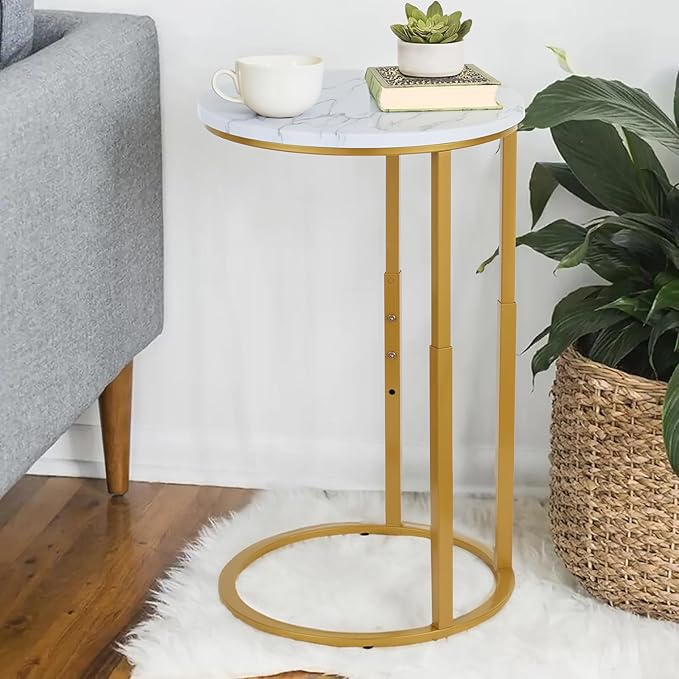 Serteaw C-Shaped End Table, Sturdy Side Table by Serteaw