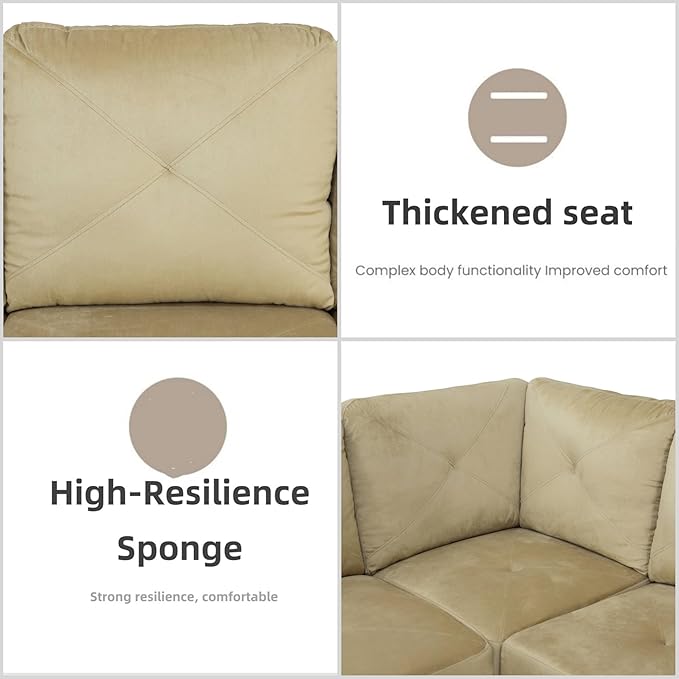L Shaped Sectional Couch Sofa, Modern Couches - Image 5