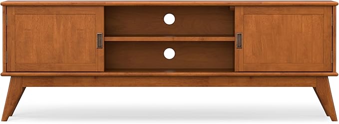 SIMPLIHOME Draper Solid Hardwood 72 inch Wide Mid Century Modern TV Media Stand - Image 7