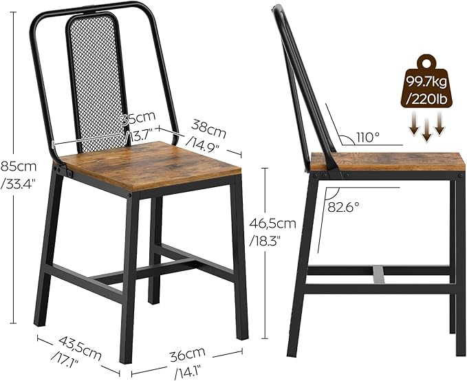 Dining Chairs Set of 6, Wooden Kitchen Chairs, Farmhouse Dining Chairs - Image 3