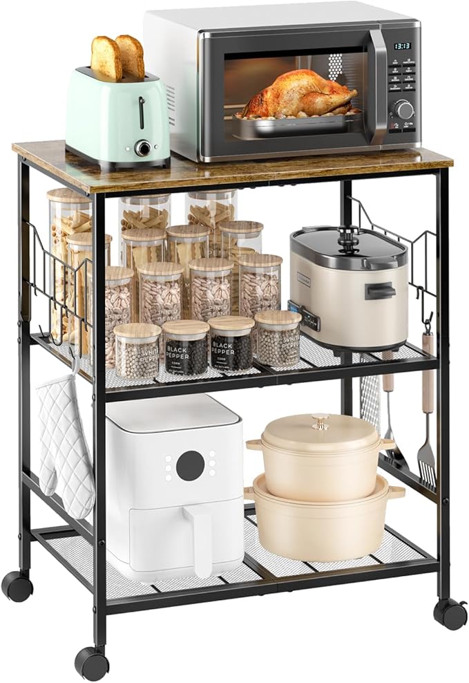 Rolling Kitchen Microwave Cart by Toutrop