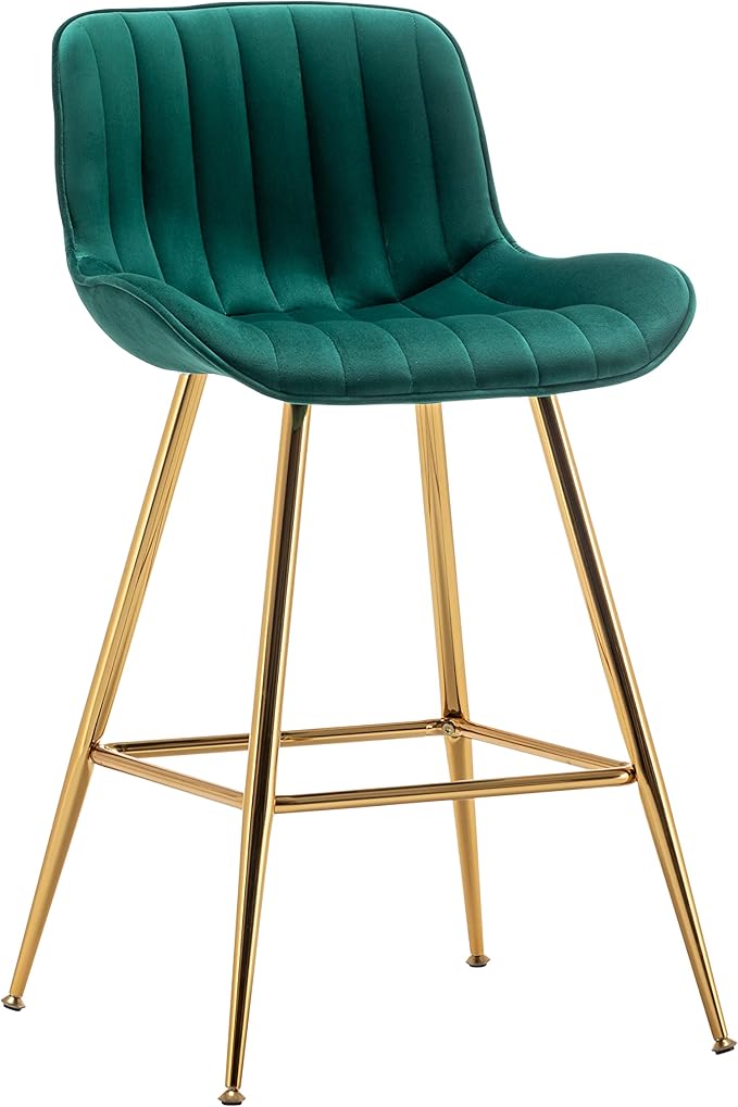 Sidanli Counter Height Bar Stools Set of 2, Modern Velvet Barstools - Image 8