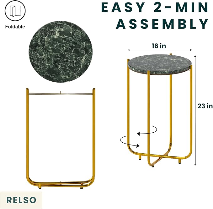 Relso Urdhva End Table – 24" Tall Round Side Table - Image 2
