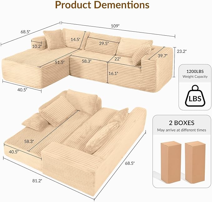 COMHOMA 105”Modular Sectional Sofa - Image 2