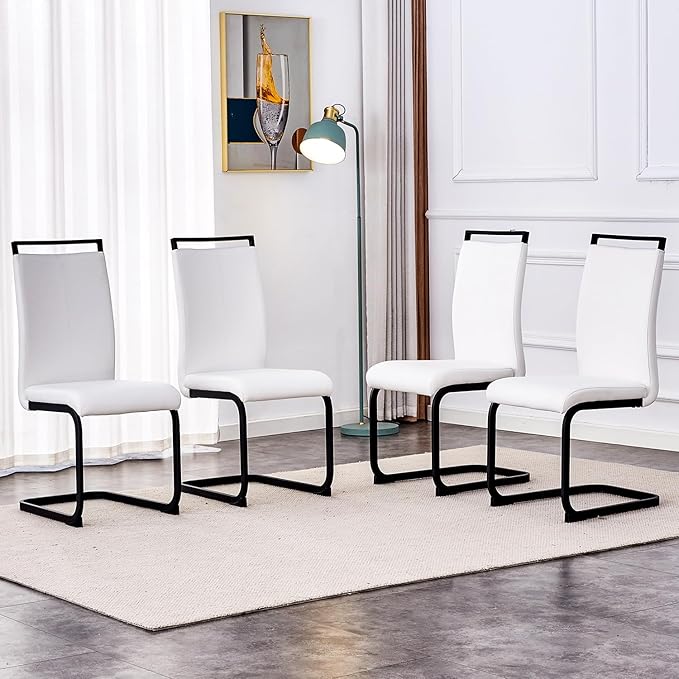 Modern Dining Chairs Set of 4, High Back Kitchen Chairs, Side Room Chair by Gopop