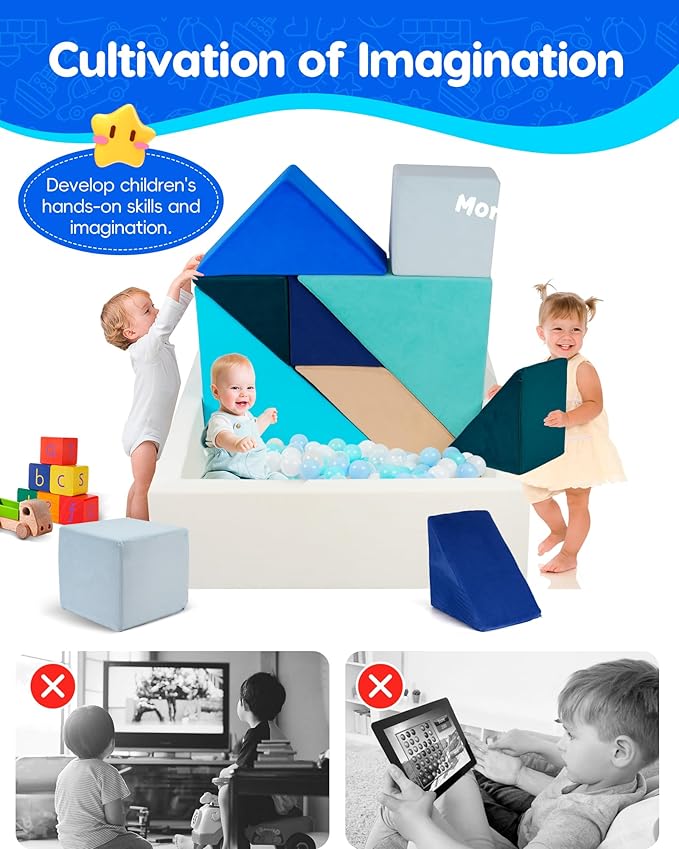 Kids Play Sofa, Tangram Square Puzzles Couch Furniture, Modular Kids Play - Image 4