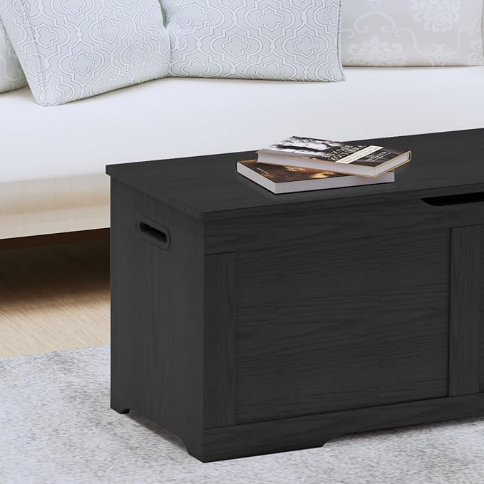 39.4" Storage Chest, Wooden Storage Bench, Lift Top Toy Chest - Image 9