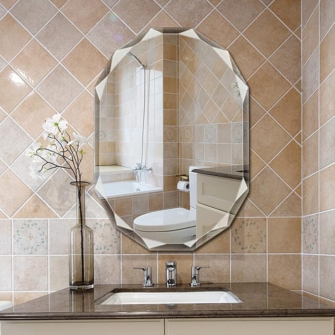 Single Beveled Edge Frameless Wall Mount Bathroom Vanity Mirror, 30” X 36” - Image 5
