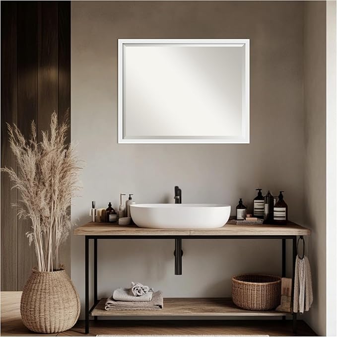 Amanti Art White Bathroom Mirror - Image 7