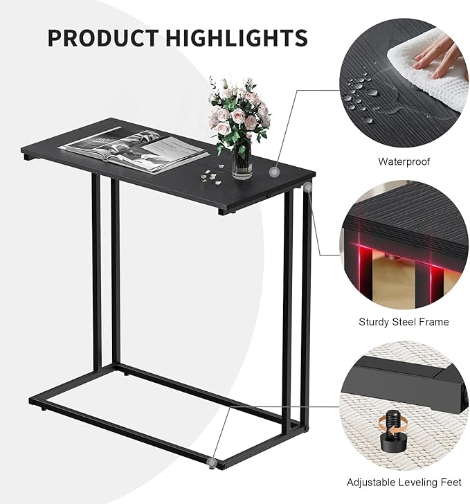 C-Shaped Side Table, Modern End Table - Image 7