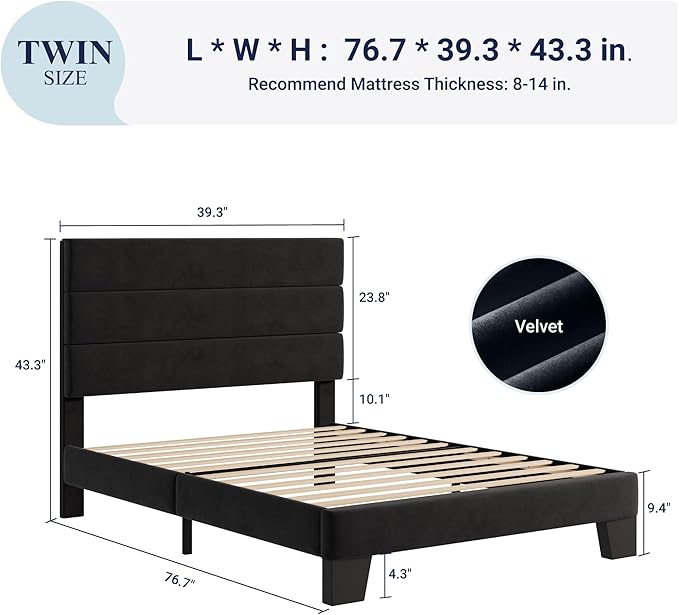 Allewie Twin Size Platform Bed Frame - Image 2