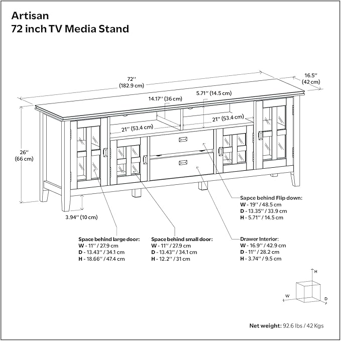 SIMPLIHOME Artisan SOLID WOOD 72 Inch Wide Contemporary TV Media Stand in White - Image 13