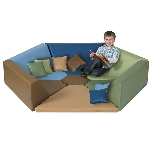 Children's Factory Woodland Hollow Kids Reading Nook, Toddler Modular Couch by ChildrensFactory