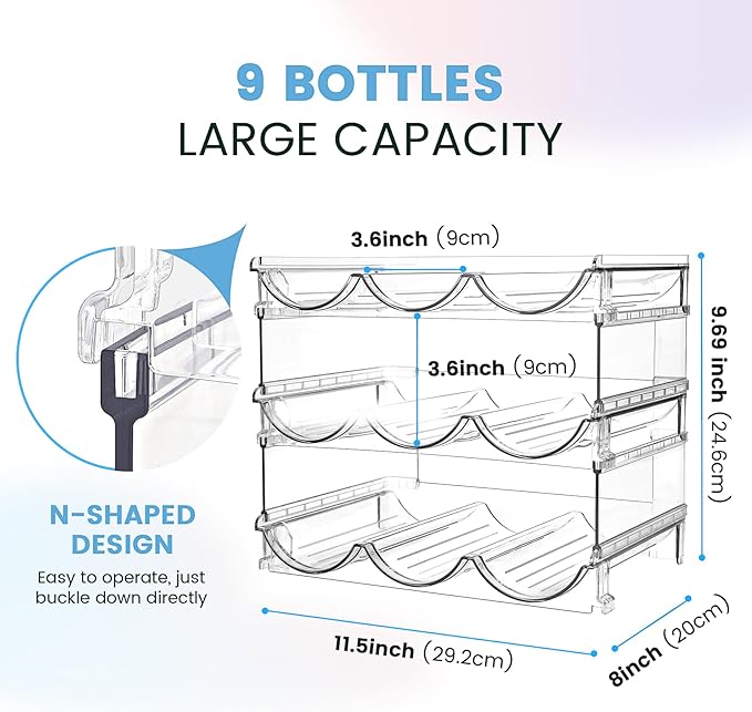 Water Bottle Organizer for Cabinet, 3 Pack Water Bottle Organization and - Image 3