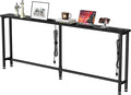GRLEAF 70" Sofa Table with Built-in Power Strip – 4.9ft Power Cord, Metal Frame by Unknown