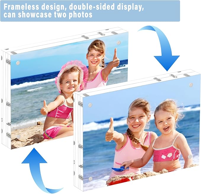 HELPLEX Acrylic Frame, 5 Pack 3.5x5 Acrylic Picture Frames, 20mm Thicker - Image 4