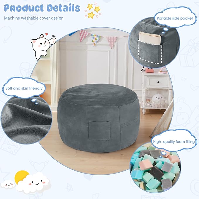 Kids Bean Bag Chair Bed - Image 6
