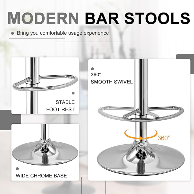 VECELO Adjustable Bar Stools - Image 8