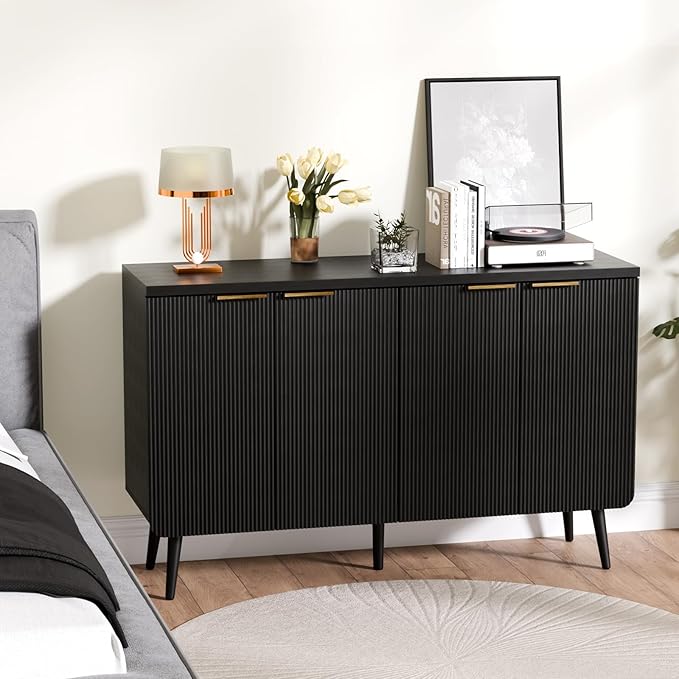 47.2" Buffet Cabinet with 4 Doors, Accent Sideboard Cabinet with Adjustable - Image 6
