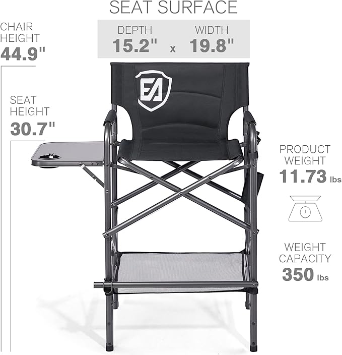 EVER ADVANCED 30.7" Seat Height Directors Chair - Image 9