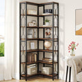Tribesigns Corner Shelf, 7-Tier Industrial Corner Bookshelf, Wood and Metal by Tribesigns
