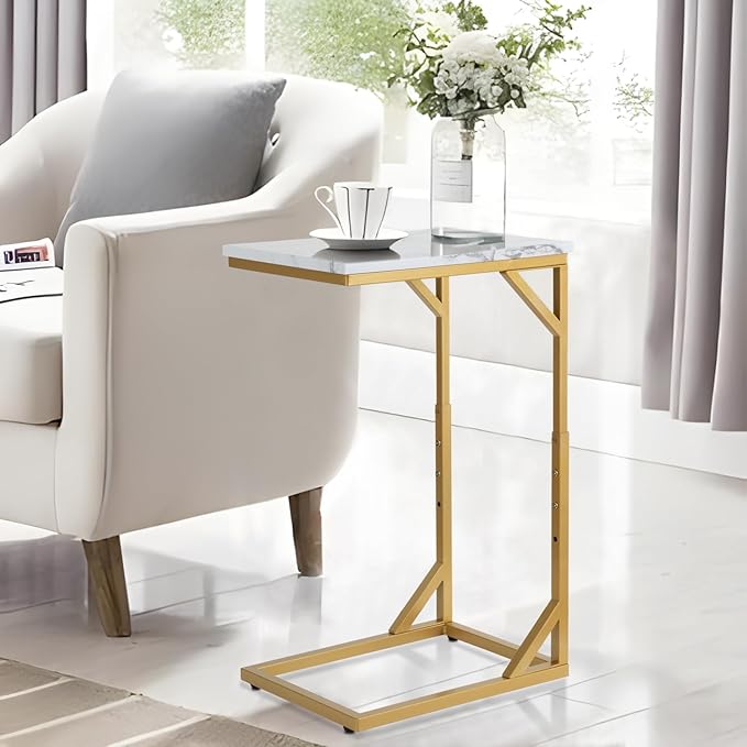 Serteaw C-Shaped End Table, Sturdy Side Table by Serteaw