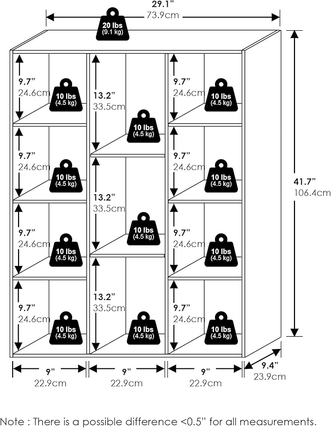 Furinno Luder 11-Cube Open Shelf Bookcase - Image 3