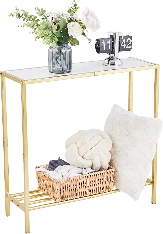 Wimarsbon 29.5" Sofa Tables, Narrow Console Table, 2 Tier Thin Sofa Table by Wimarsbon