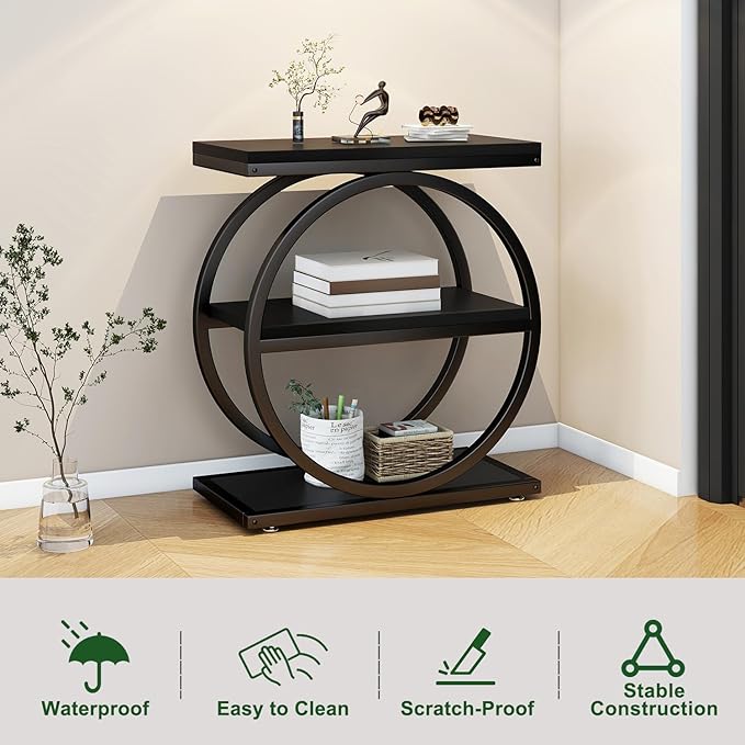 IBUYKE Narrow End Table with 3 Storage Shelves, Industrial Sofa Side Table - Image 5