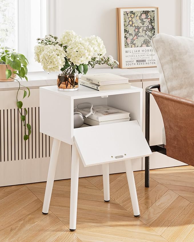 Night Stand, Small Modern Mid-Century Bedside Table - Image 5