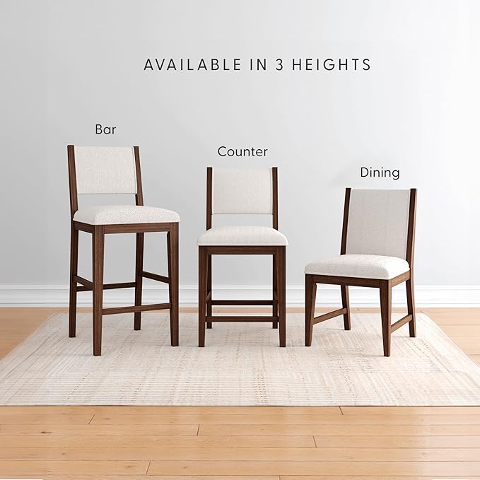 Plank+Beam Sereno Bar Stool, Sturdy Wood Modern Kitchen Bar Height Stool - Image 11