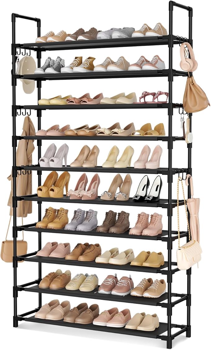 Tall Shoe Rack 10 Tier Shoe Organizer Large Shoe Shelf by LANTEFULforTidyingHouse
