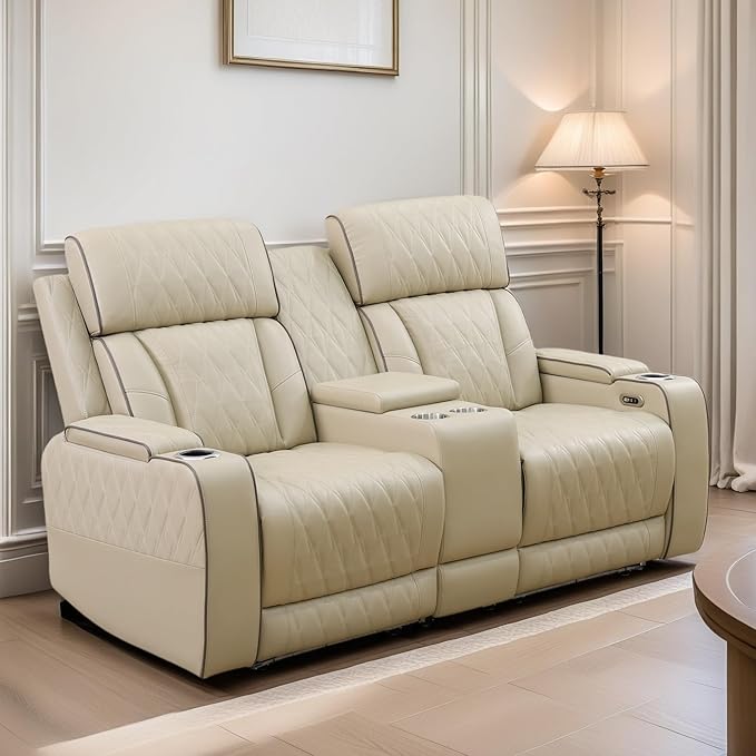Loveseat Recliner Sofa, Reclining Loveseat Leather Couch - Image 7