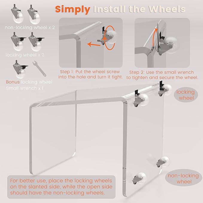 2-Pack Clear Acrylic C Shaped Side Table - Image 8