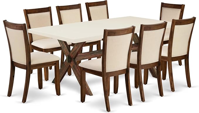 East West Furniture X727MZN32-9 9 Piece Dining Room Furniture Set Includes a by EastWestFurniture