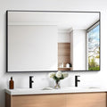 Black Bathroom Mirror for Wall, 60x40 Inch Rectangle Mirrors by DESBING