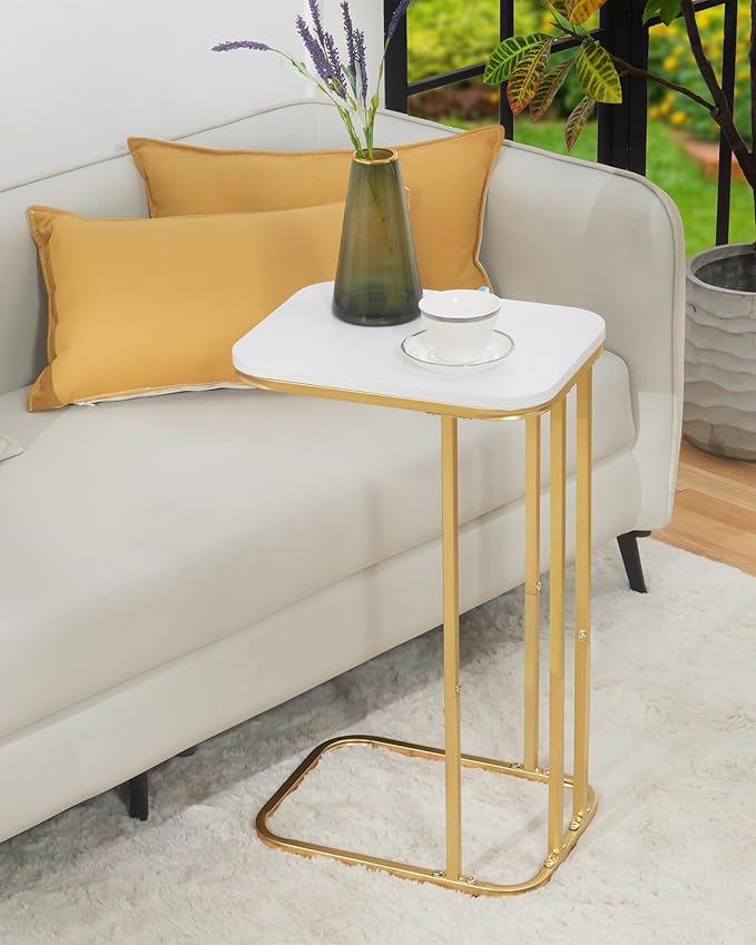 C Shaped End Table, 27 inches High Side Table - Image 5