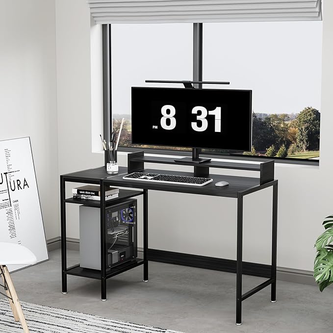 Computer Gaming Desk with Monitor Stand, Home Office Desk Suitable - Image 7