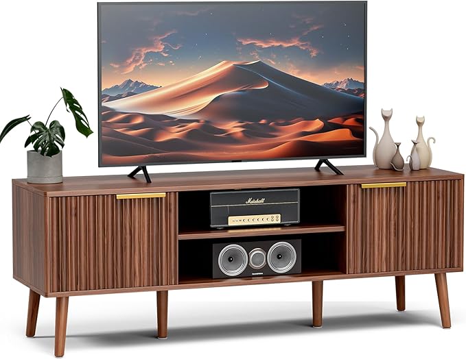 TV Stand for Living Room, Mid Century Modern Entertainment Center for 55/60/65 - Image 8