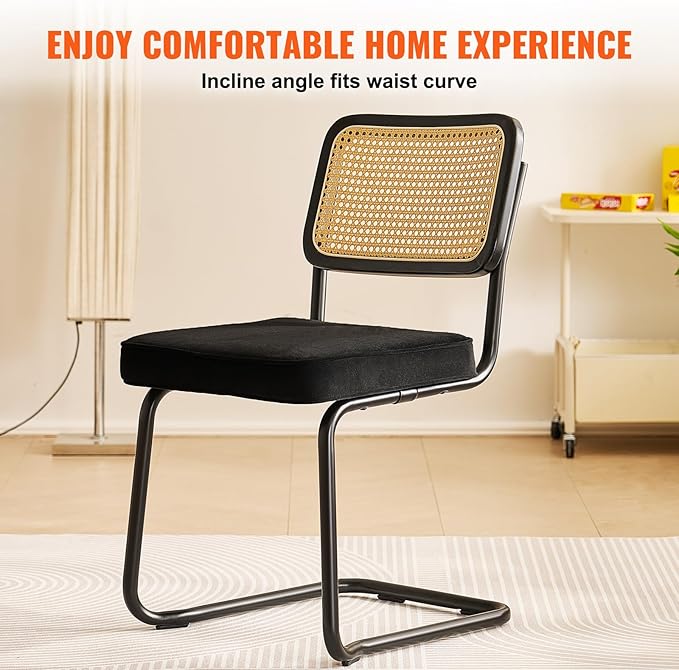 VEVOR Rattan Dining Chairs Set of 4, Mid Century Modern Dining Chair, - Image 8