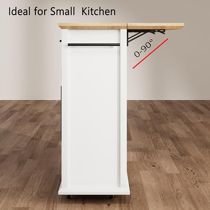 Mobile Modern Storage Island, Rolling Kitchen Island - Image 4