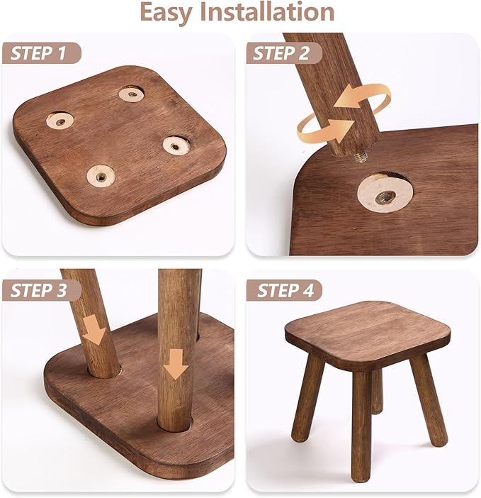 Wooden Step Stool for Adults Step Stool for Toddlers Plant Stool Small Wooden - Image 4