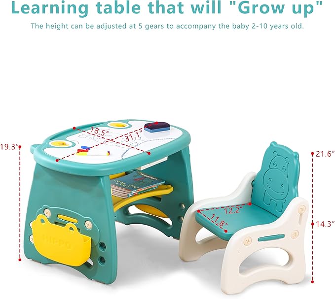Kids Table and Chair Set The Table Can Be Graffiti and The Height Can Be Raised - Image 7