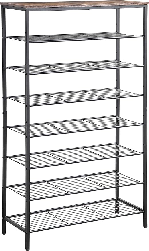 8-Tier Shoe Rack Organizer, Metal Mesh Shoe Storage Shelf, by HQXING
