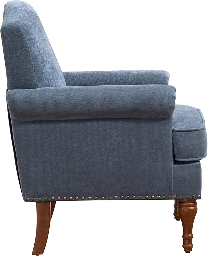 Ball & Cast Accent Chair with Nailhead Trim Armchair, Comfy Chenille Club Sofa - Image 6